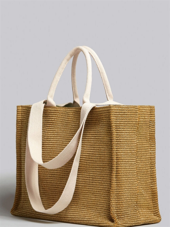 Marni Large Raffia Tote, Raw Siena/Natural